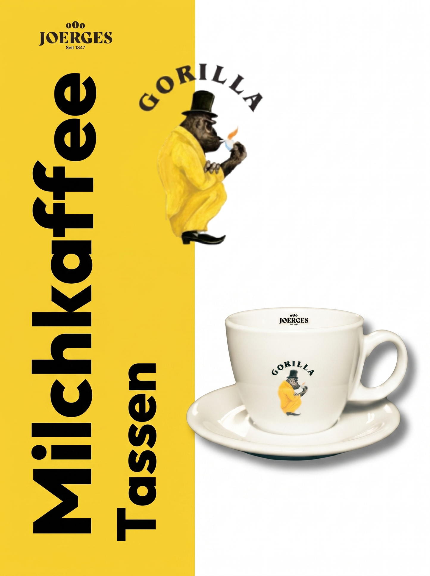 Milchkaffeetassen mit Unterteller "JOERGES" SET