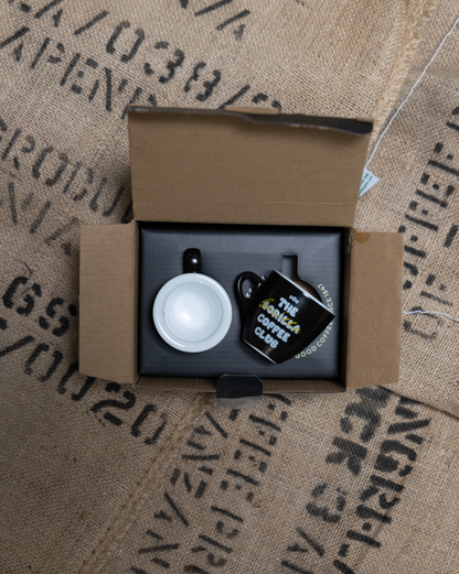 Espressotassen mit Unterteller "The Gorilla Coffee Club" 2er SET