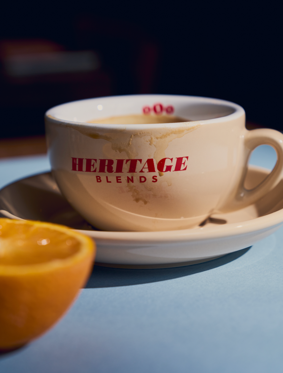 Cappuccinotassen mit Unterteller "Heritage Blends" 4er SET