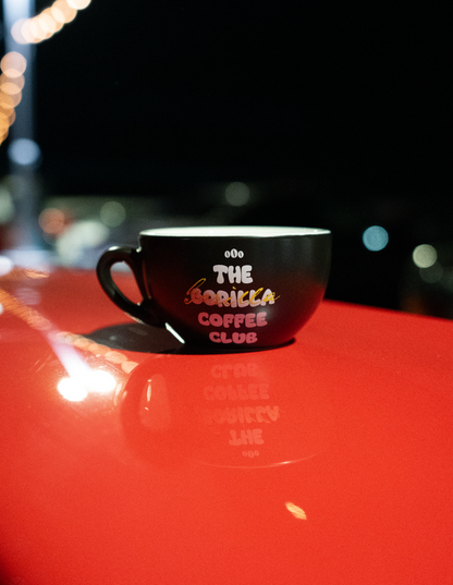 Cappuccinotassen mit Unterteller "The Gorilla Coffee Club" 2er SET