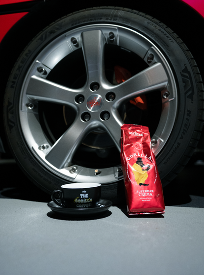 Cappuccinotassen mit Unterteller "The Gorilla Coffee Club" 2er SET