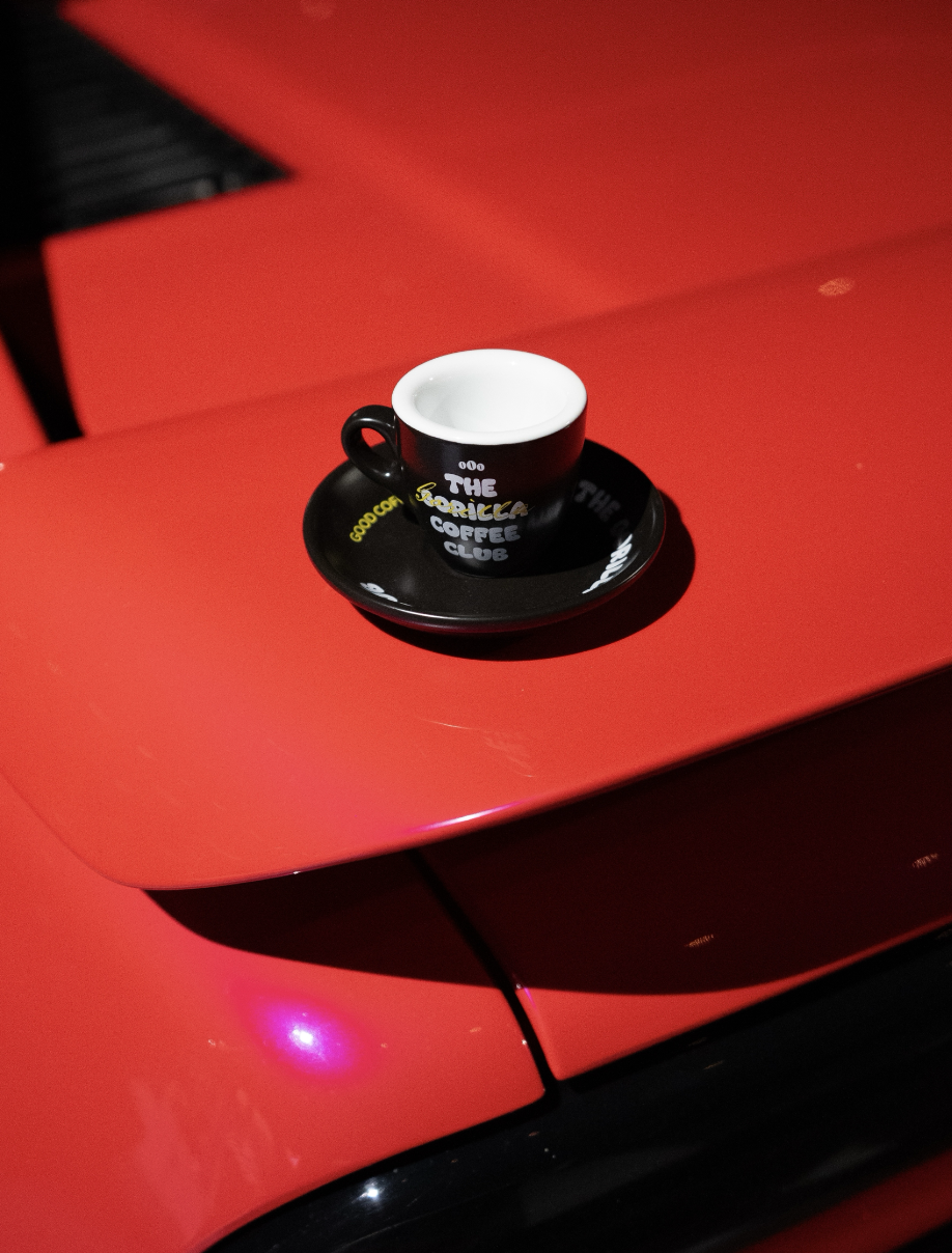Espressotassen mit Unterteller "The Gorilla Coffee Club" 2er SET