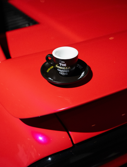 Espressotassen mit Unterteller "The Gorilla Coffee Club" 2er SET
