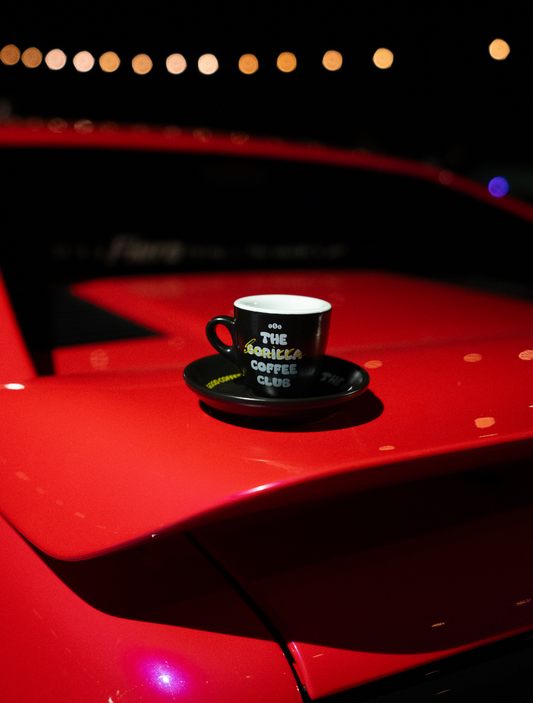 Espressotassen mit Unterteller "The Gorilla Coffee Club" 2er SET