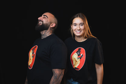 T-Shirt Rundhals Logo Schwarz