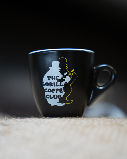 Espressotassen mit Unterteller "The Gorilla Coffee Club" 2er SET