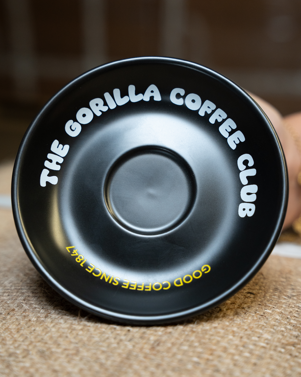 Cappuccinotassen mit Unterteller "The Gorilla Coffee Club" 2er SET